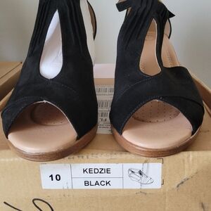 Journee Collection Black Open-Toe Heels